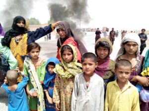 Bhand community people protest against Usta police