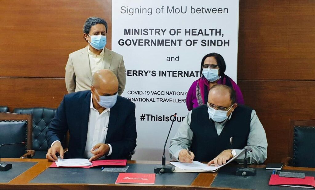 Sindh health department and Gerry's Visa signing MoU