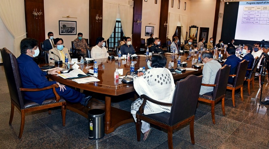 Sindh Cm presiding over meeting