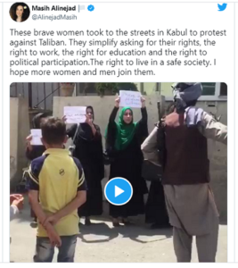 Rich result son google SERP when searching for 'Afghan women protest'